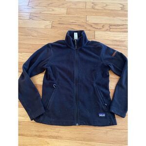 Patagonia Women Synchilla black Fleece branded tigerglobal full zip sweatshirt S